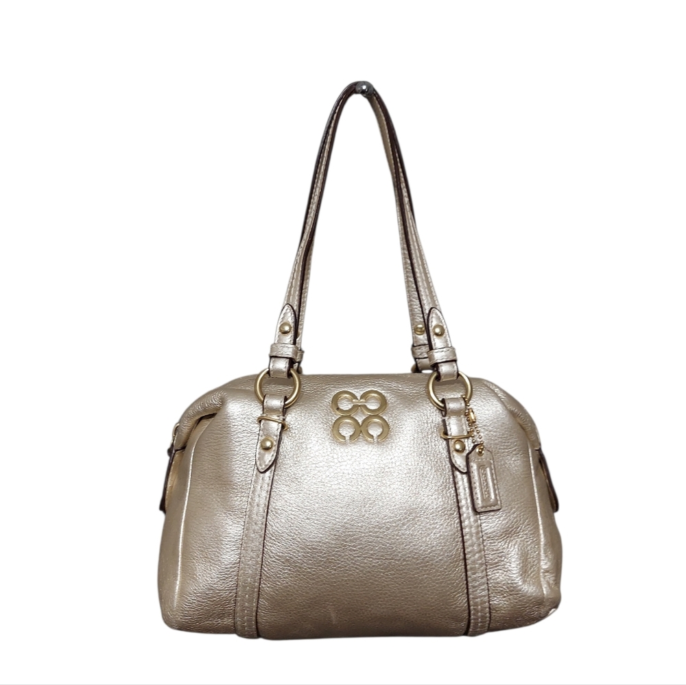 Coach Julia Mini Duffle Boston Metallic Gold Zip Shoulder Bag Gently Loved